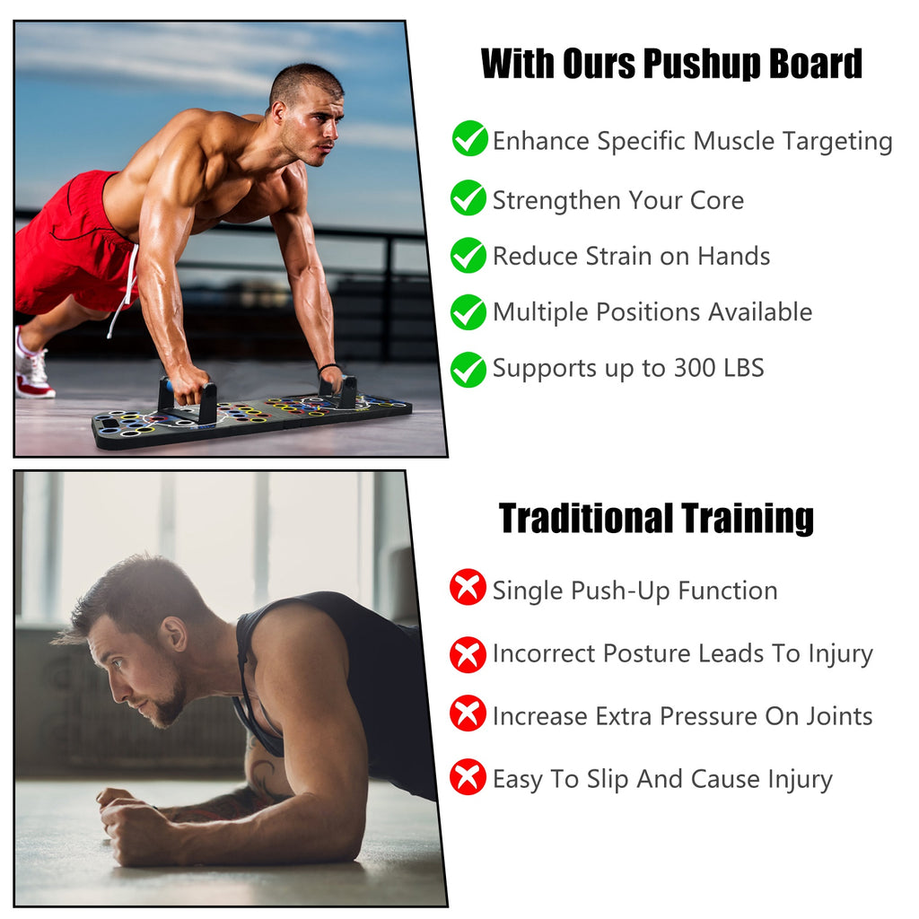 Multifunctional Push Up Board Home Strength Training Equipment With 15 Fitness Accessories Pilates Bar Resistance Band Roller Wheel Full Body Workout Home Gym Equipment